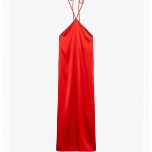 Red Wedding guest dress - Zara